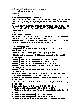 Đề thi violympic Toán Khối 5 - Vòng 1 (Có đáp án)